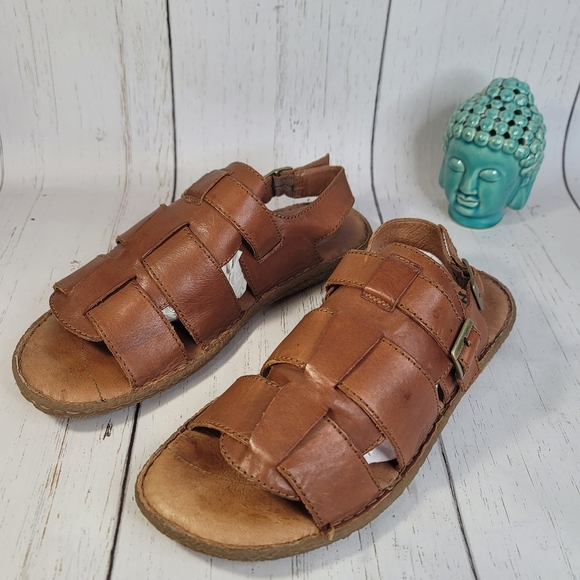 Men\'s Brown Leather Fisherman Sandals main image 8